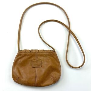 Fossil tan leather mini bag cross body purse Boho Minimalist Casual Neutral